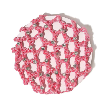 THD Crocheted Ribbon Hair Bun Net with Crystals
