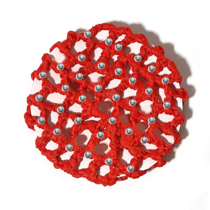 THD Crocheted Ribbon Hair Bun Net with Crystals