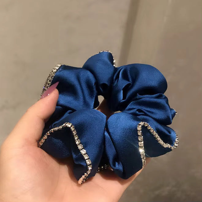 BRIDGET Rhinestone Edge Satin Scrunchie