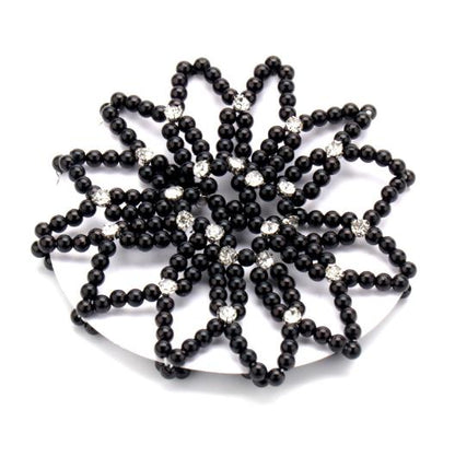 THD Pearl Elastic Hair Bun Net with Crystals