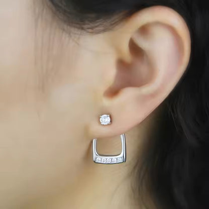THD Large Stirrup Iron Earring with Cubic Zirconia's