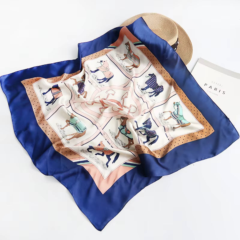 ELLE Horse Design Twill Scarf