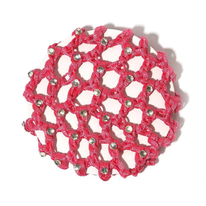THD Crocheted Ribbon Hair Bun Net with Crystals