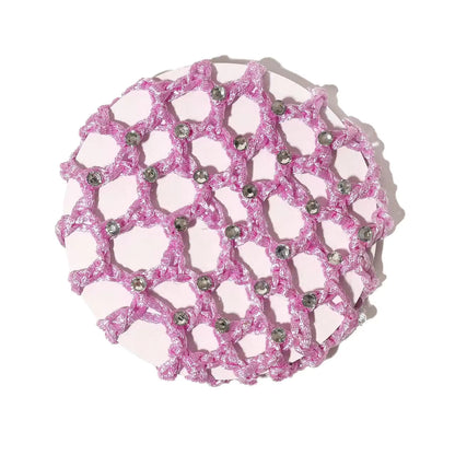 THD Crocheted Ribbon Hair Bun Net with Crystals