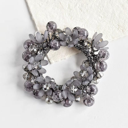 THD Crystal, Pearls and Beaded Flowers Hair Tie