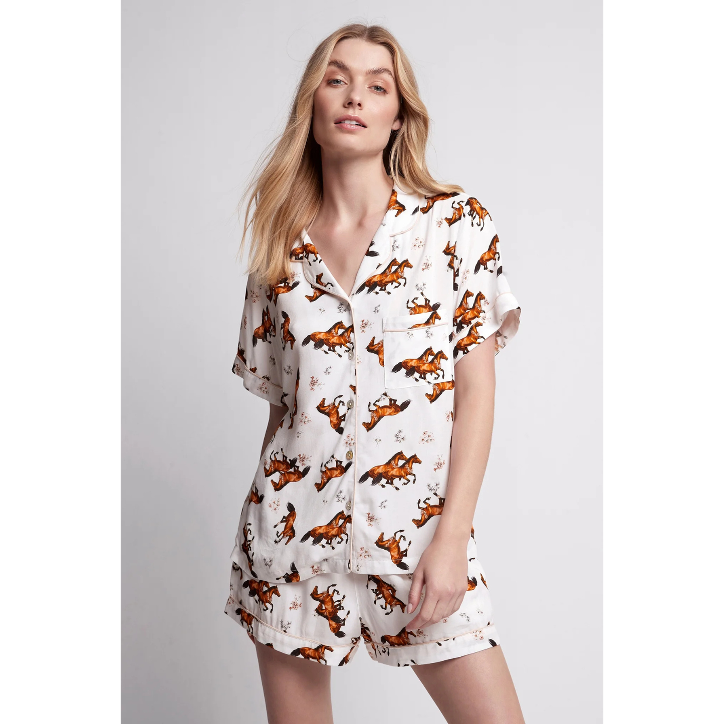 Homebodii Ladies Short Pyjama Set - Mojo Horse