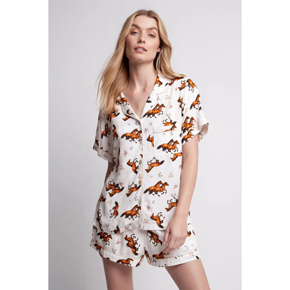Homebodii Ladies Short Pyjama Set - Mojo Horse