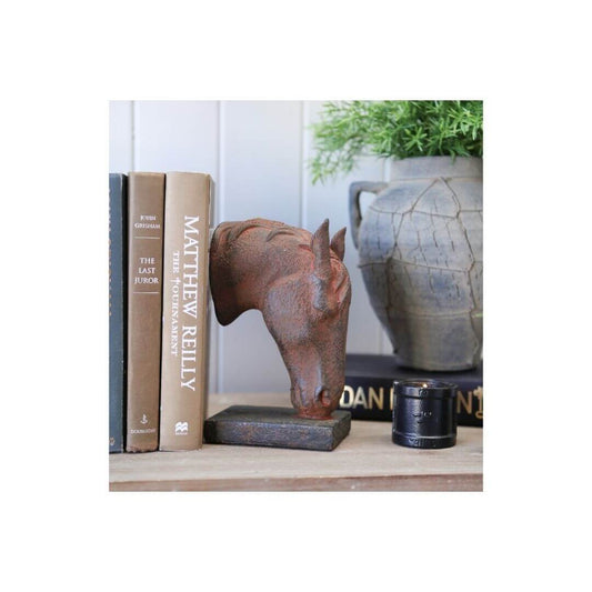 Darlin Rusted Horse Head Book Ends