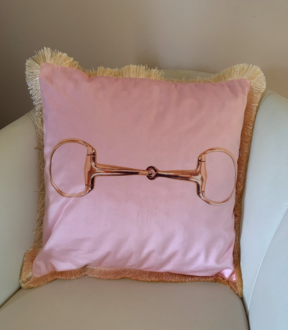 The Horse Den Bit Print Tassel Cushion Cover
