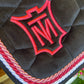 Mattes Square Jump SaddlePad - Black Velvet - Top Sheepskin - Medium