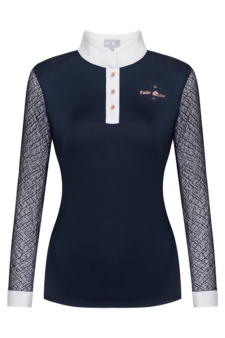 FairPlay Cecile Navy Rose Gold Long Sleeve Shirt
