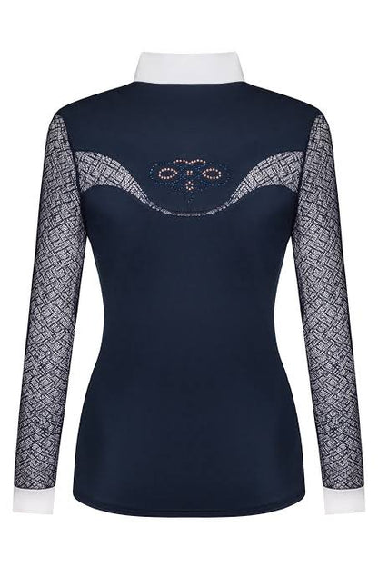 FairPlay Cecile Navy Rose Gold Long Sleeve Shirt