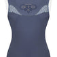 FairPlay Cecile Steel Blue Rose Gold Sleeveless Shirt