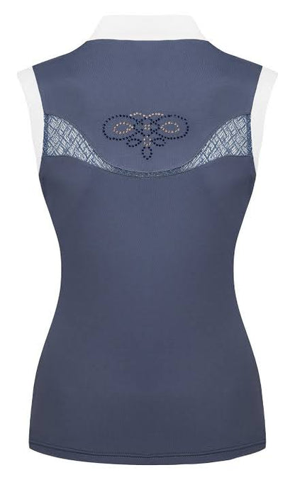 FairPlay Cecile Steel Blue Rose Gold Sleeveless Shirt