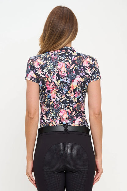 Dancing Equestrian - Equus Garden Short Sleeve Black Sunshirt