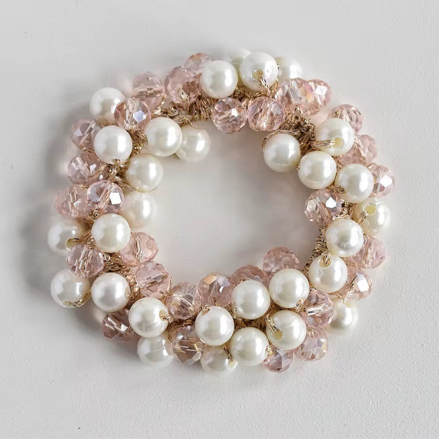 THD Imitation Crystal & Pearl Scrunchie