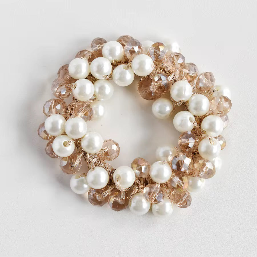 THD Imitation Crystal & Pearl Scrunchie