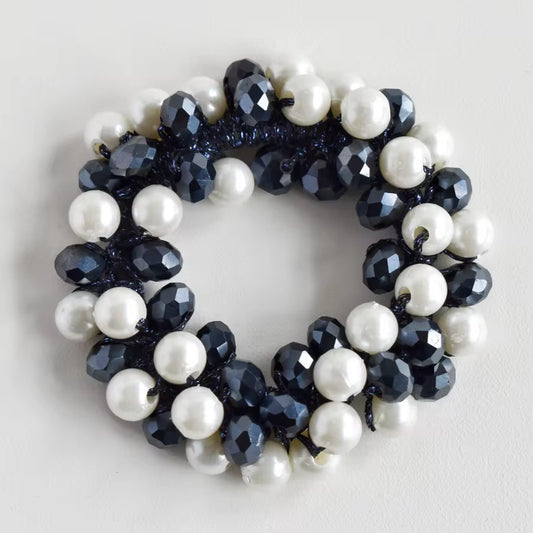 THD Imitation Crystal & Pearl Scrunchie