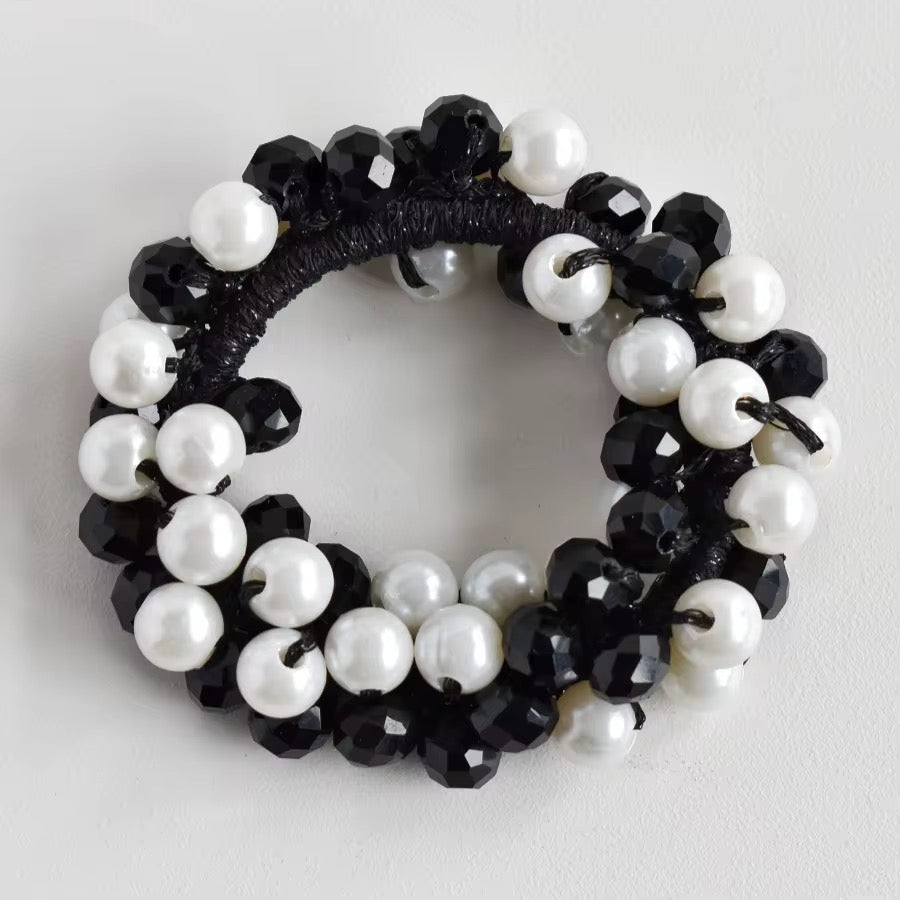 THD Imitation Crystal & Pearl Scrunchie