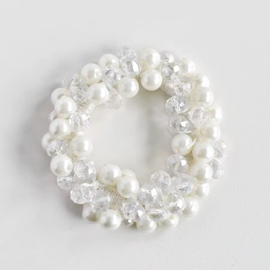 THD Imitation Crystal & Pearl Scrunchie