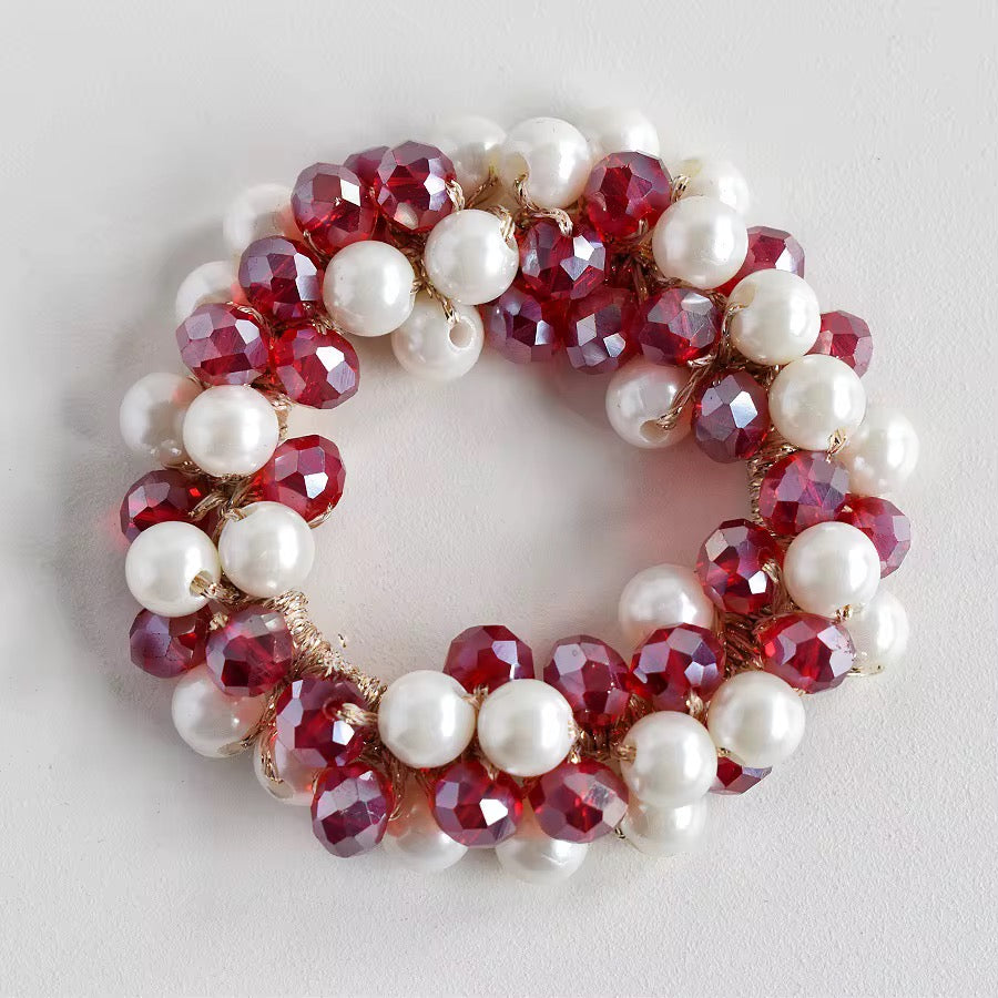 THD Imitation Crystal & Pearl Scrunchie