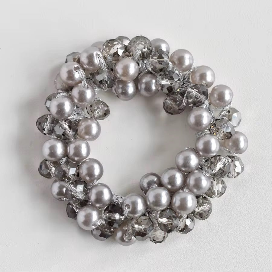 THD Imitation Crystal & Pearl Scrunchie