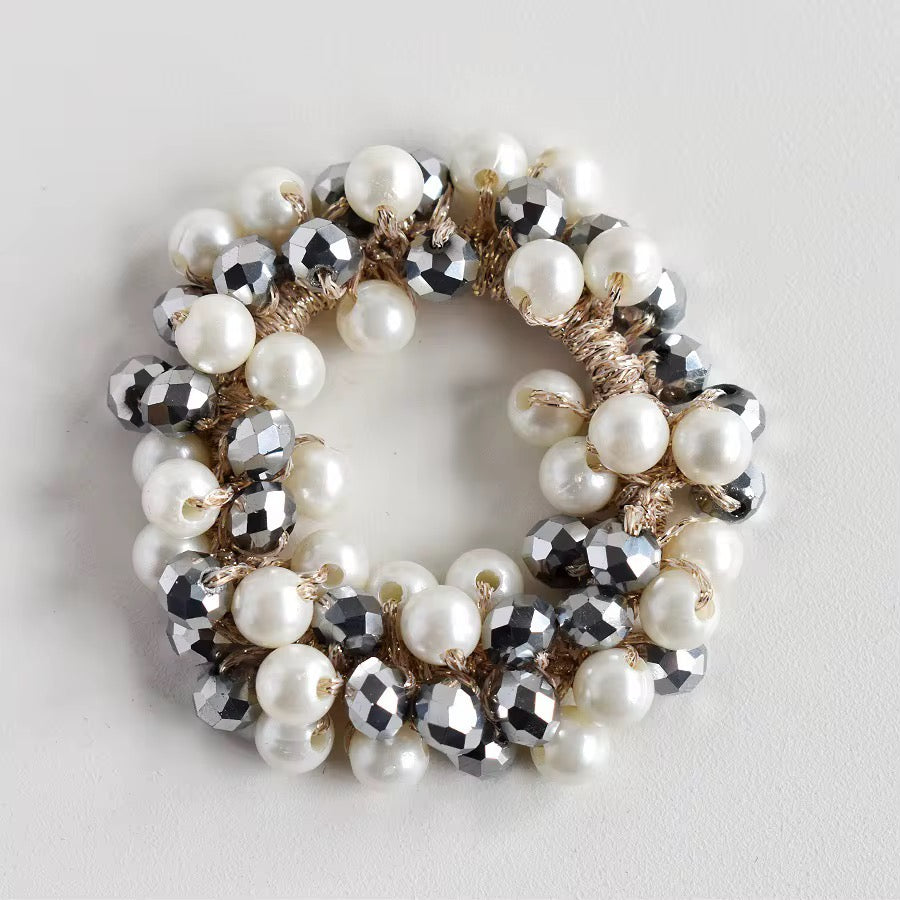 THD Imitation Crystal & Pearl Scrunchie