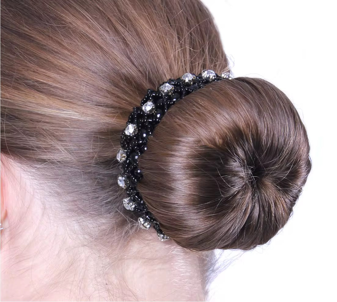 THD Pearl Hair Scrunchie with Beads and Crystals