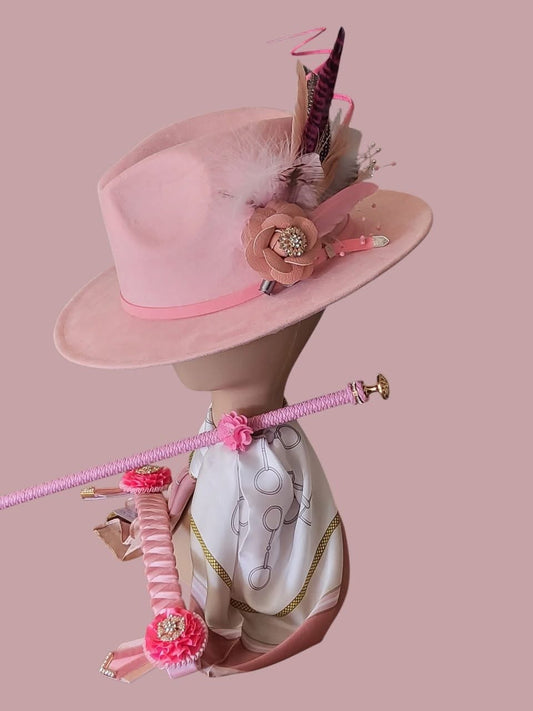 Parkhill Baby Pink Fedora with Feather Pin