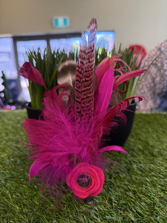 Parkhill Feather Pin Hot Pink