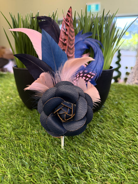Parkhill Feather Pin Navy/Pink