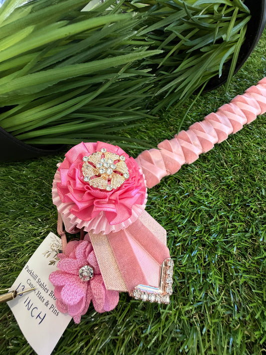 Parkhill Ribbon Browband - Pale Pink - 13" (Small Pony)