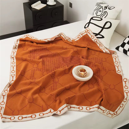 BRIDGET Horse Design Knitted Blanket/Throw