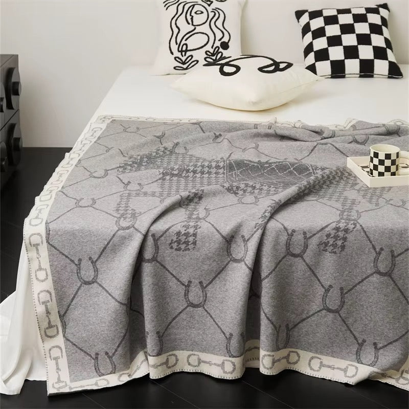 BRIDGET Horse Design Knitted Blanket/Throw