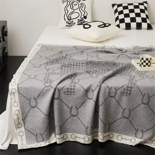 BRIDGET Horse Design Knitted Blanket/Throw