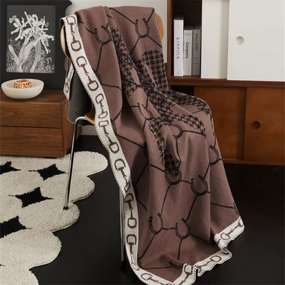 BRIDGET Horse Design Knitted Blanket/Throw