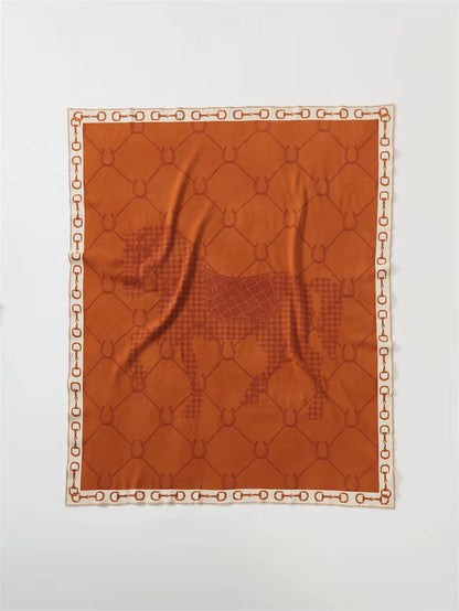 BRIDGET Horse Design Knitted Blanket/Throw