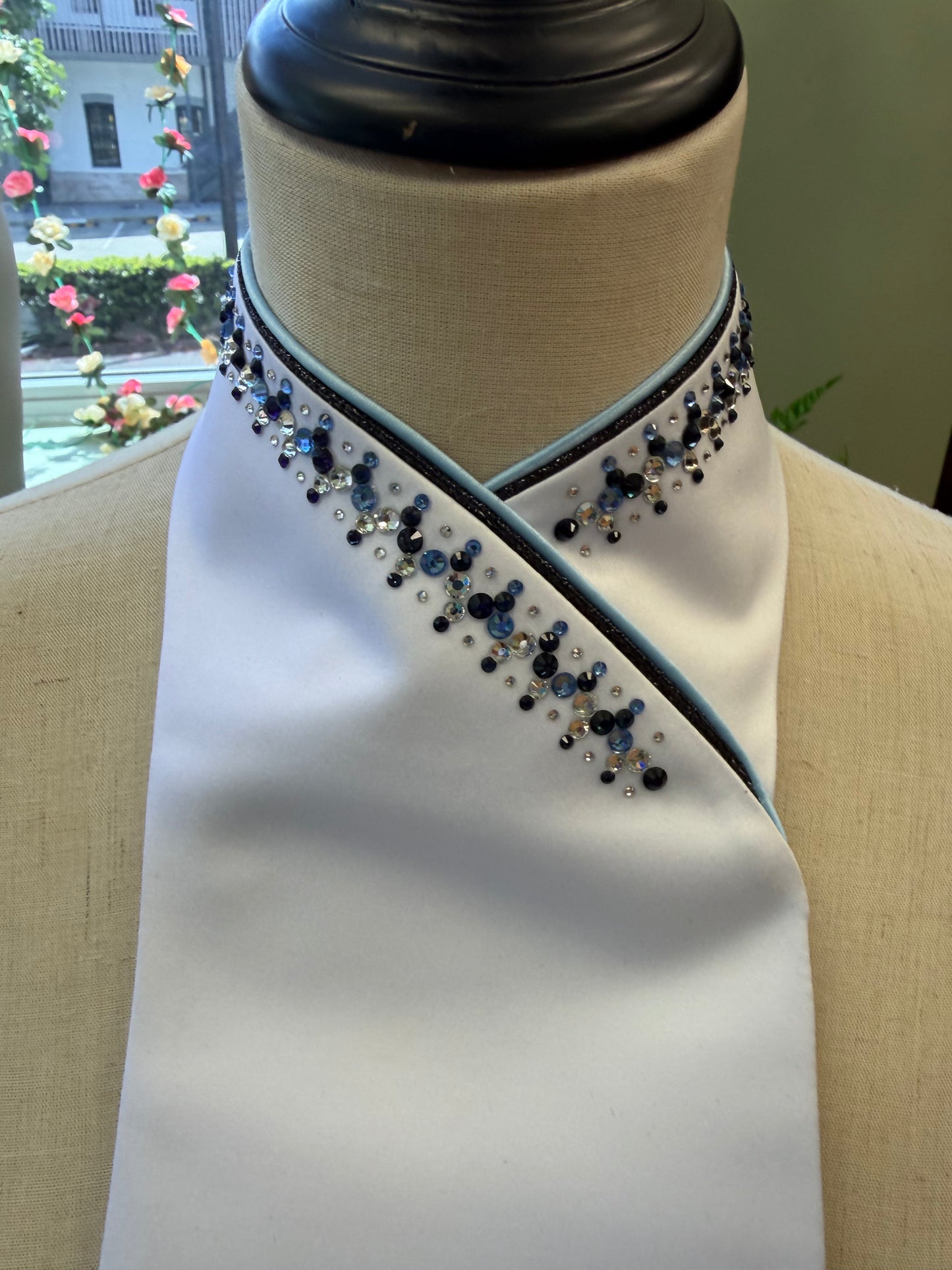 Plastronique Custom Stock Tie Black Glitter/Sky Blue