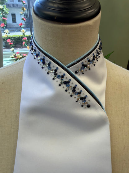 Plastronique Custom Stock Tie Black Glitter/Sky Blue