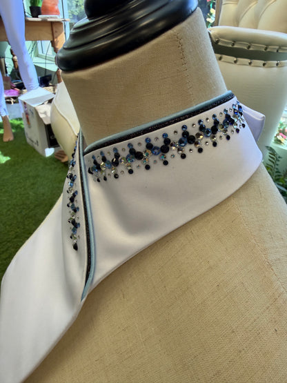 Plastronique Custom Stock Tie Black Glitter/Sky Blue