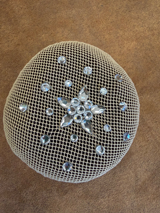 Plastronique Hair Bun Net Blonde Clear Crystal