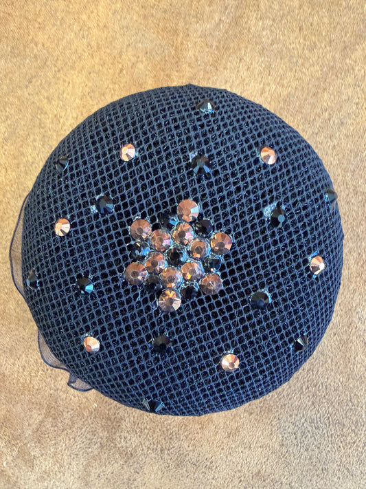 Plastronique Hair Bun Net Black Black/Rose Gold Crystal