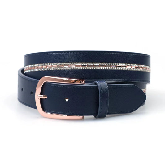 Cavaleira Equestrian Limited Edition Belt - Midnight Crystal Rose