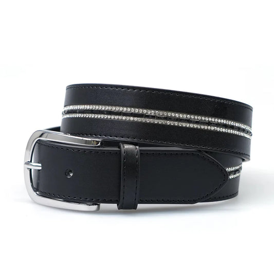 Cavaleira Equestrian Limited Edition Belt - Nero (Black) Crystal