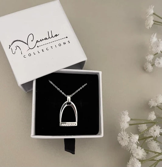 Cavallo Collections Stirrup Charm and Necklace Set