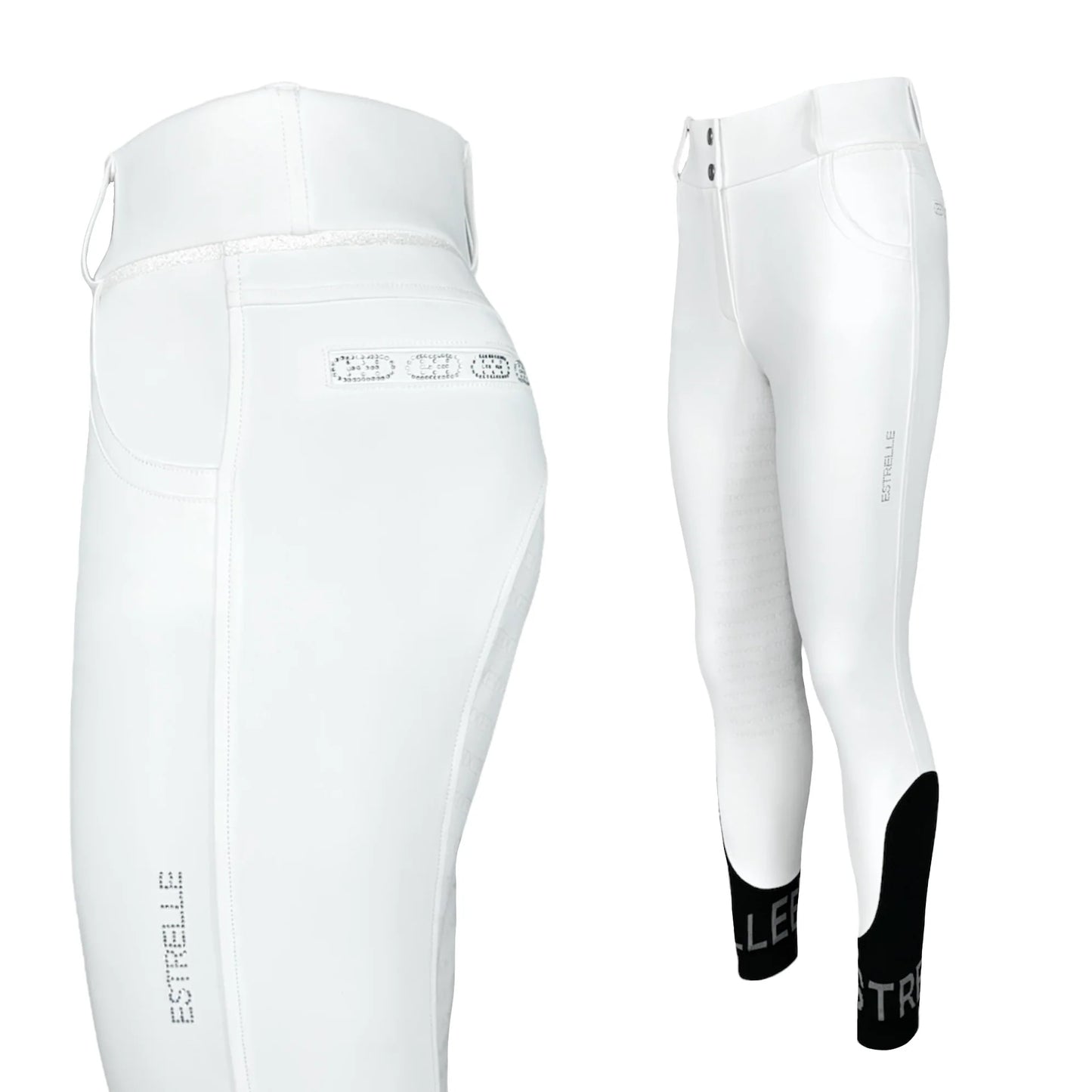 Estrelle Design Crystal Chain Breeches - White