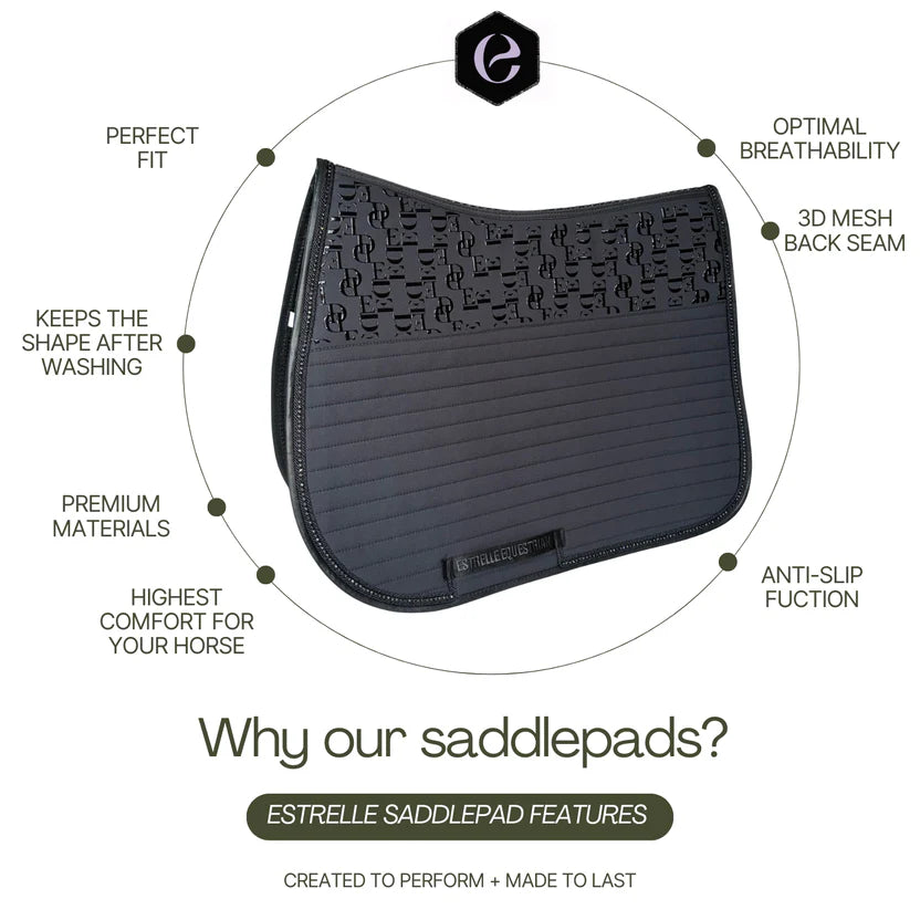 Estrelle Design Jersey Grip Tec Saddlepad - Dressage