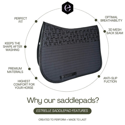 Estrelle Design Jersey Grip Tec Saddlepad - Dressage
