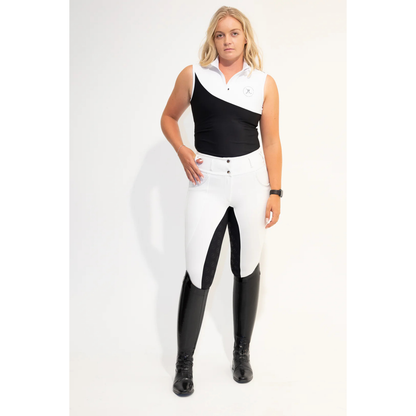 JnK Competition Breeches - Diamond Snow White with Black Seat