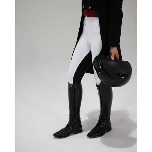 JnK Competition Tights - Snow White with Black Seat